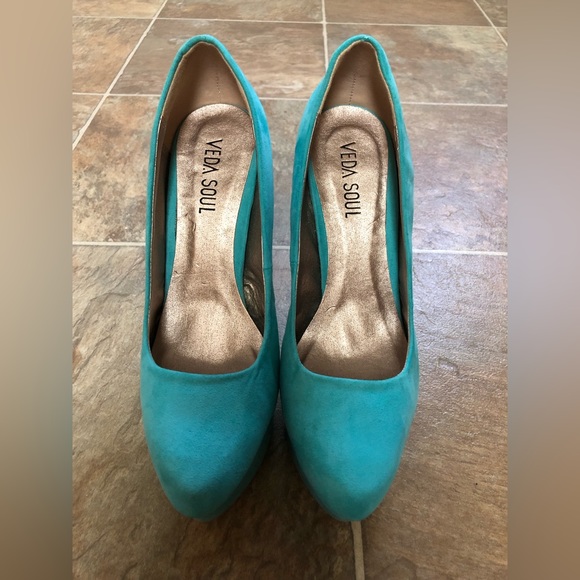 WOMENS FAUX SUEDE PLATFORM HIGH HEEL PUMPS SIZE: 9.0 - Picture 2 of 10